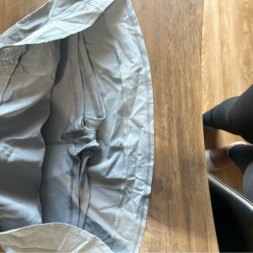 Gray Athletic Skirt with White Accents - Picture 2 of 2